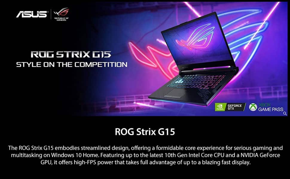 Amazon.com: CUK ROG Strix G512LI-RS73 por ASUS portátil para juegos de 15 pulgadas (Intel Core i7, 32GB RAM, 1TB NVMe SSD, NVIDIA GeForce GTX 1650 Ti 4GB, 15.6" FHD 144Hz IPS, Windows
